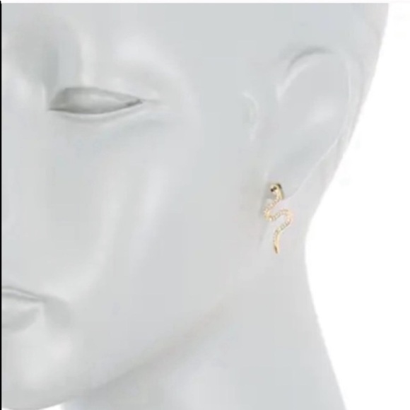 Adornia 14K Gold Pleated Swarowski Crystals Sterling Silver Earrings - Picture 2 of 11